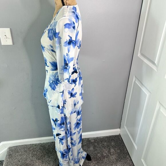 Sz M Falconeri 100% Silk Floral Maxi Wrap Dress $330 MSRP - Picture 6 of 14